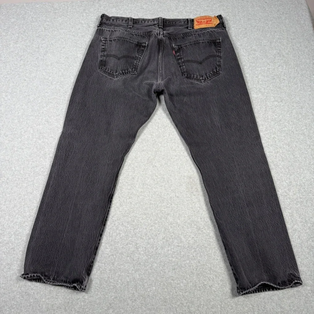 Levis 501 Mens Original Fit Straight Leg Button Fly Black Denim Jeans 38x30